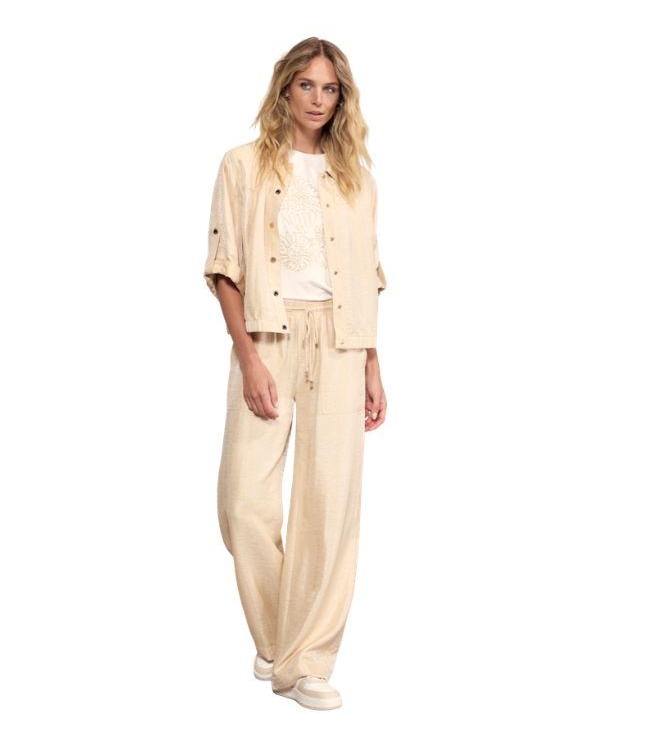 Tramontana Shimmer Wide-Leg Trousers 001225 Pebble