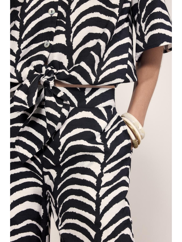 Tramontana Wide-Leg Trousers Palm Eclipse 009998 Print blacks