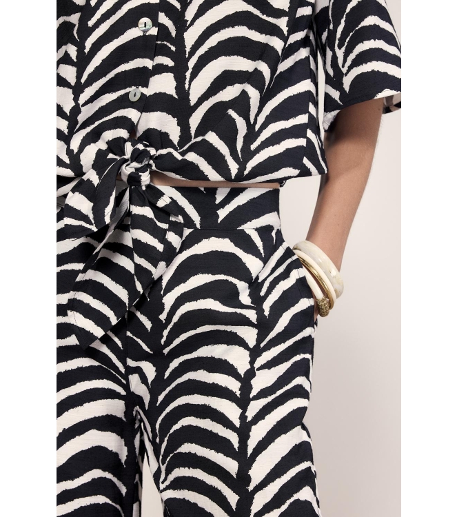 Tramontana Wide-Leg Trousers Palm Eclipse 009998 Print blacks