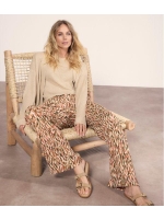 Tramontana Wide-Leg Trousers Animal Brush 100001 Print aloe