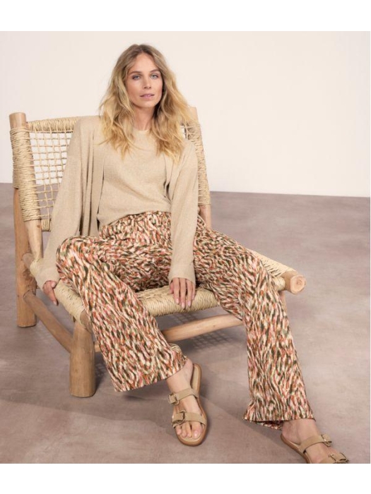 Tramontana Wide-Leg Trousers Animal Brush 100001 Print aloe