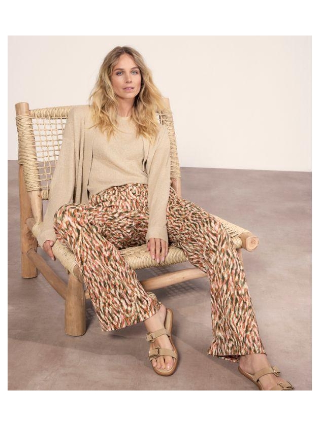 Tramontana Wide-Leg Trousers Animal Brush 100001 Print aloe