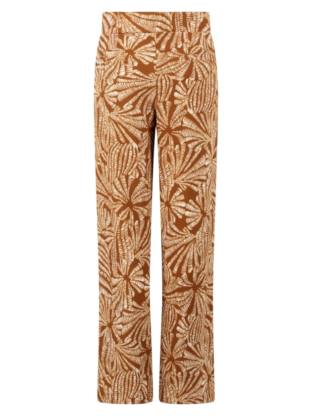 Tramontana Wide-Leg Trousers Flowy Shells 009992 Print browns