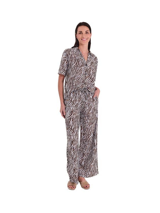 Freequent FQMELE-PANTS Brilliant White w. Coffee Bean