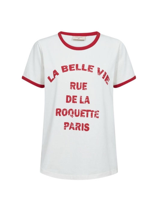 Freequent FQFENJAL-TEE Star Off-White w. True Red