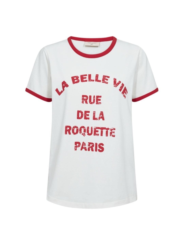 Freequent FQFENJAL-TEE Star Off-White w. True Red