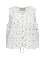 Freequent FQANYA-WAISTCOAT Star Off-white w. Black
