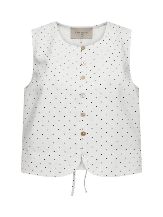 Freequent FQANYA-WAISTCOAT Star Off-white w. Black