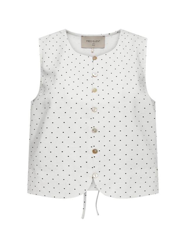 Freequent FQANYA-WAISTCOAT Star Off-white w. Black