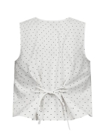 Freequent FQANYA-WAISTCOAT Star Off-white w. Black