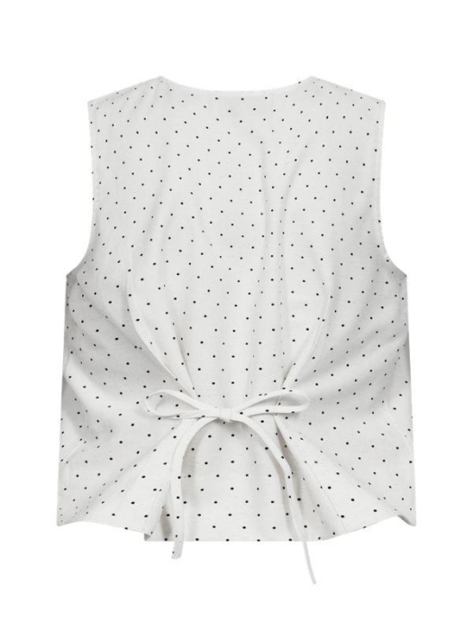Freequent FQANYA-WAISTCOAT Star Off-white w. Black