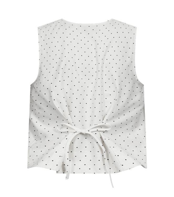 Freequent FQANYA-WAISTCOAT Star Off-white w. Black