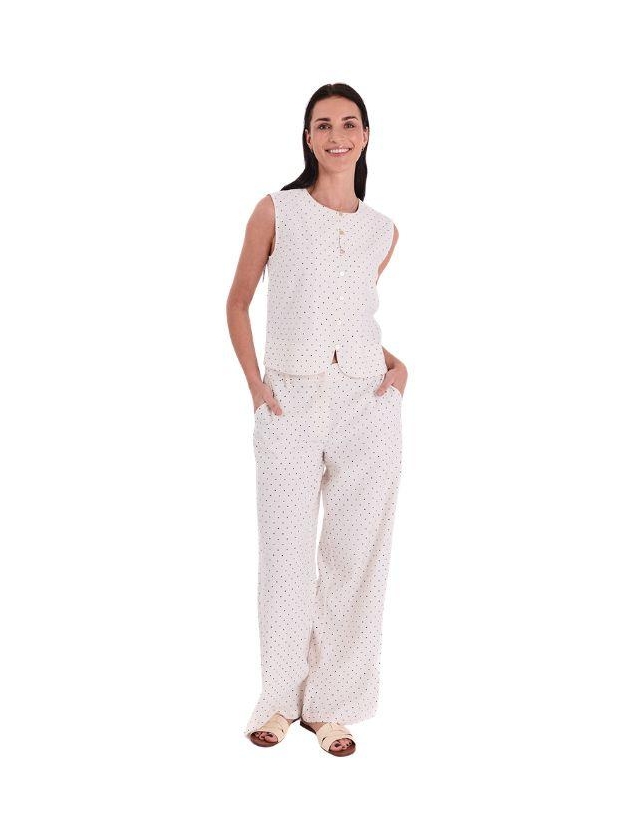 Freequent FQANYA-WAISTCOAT Star Off-white w. Black