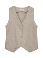 Freequent FQLAVASI-WAISTCOAT Sand Melange w. Silver