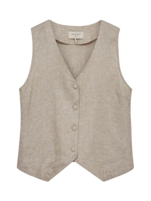 Freequent FQLAVASI-WAISTCOAT Sand Melange w. Silver