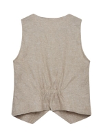 Freequent FQLAVASI-WAISTCOAT Sand Melange w. Silver