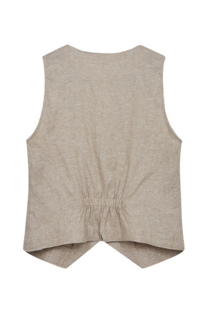 Freequent FQLAVASI-WAISTCOAT Sand Melange w. Silver