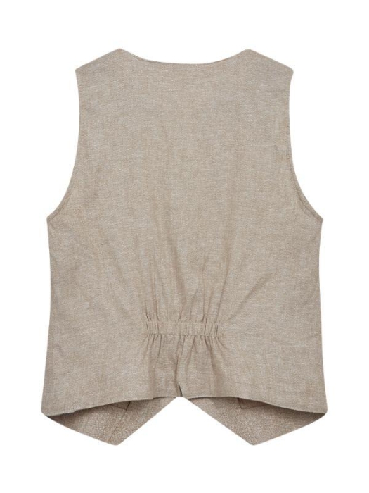 Freequent FQLAVASI-WAISTCOAT Sand Melange w. Silver