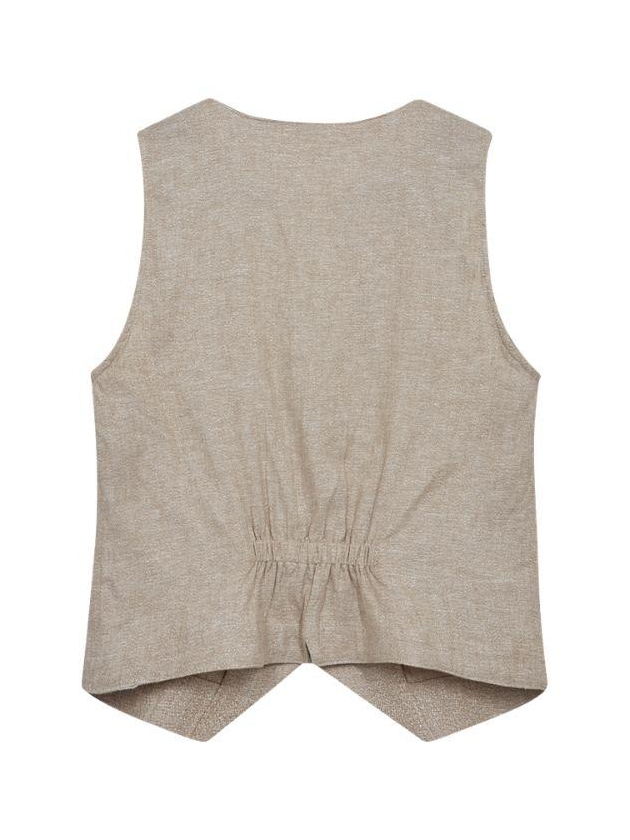 Freequent FQLAVASI-WAISTCOAT Sand Melange w. Silver