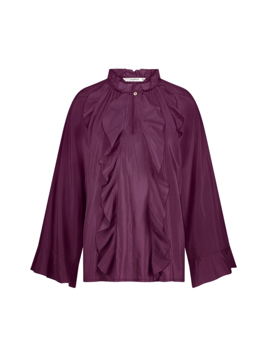 Summum Woman Top ruffles Cotton viscose. 324 Wineberry