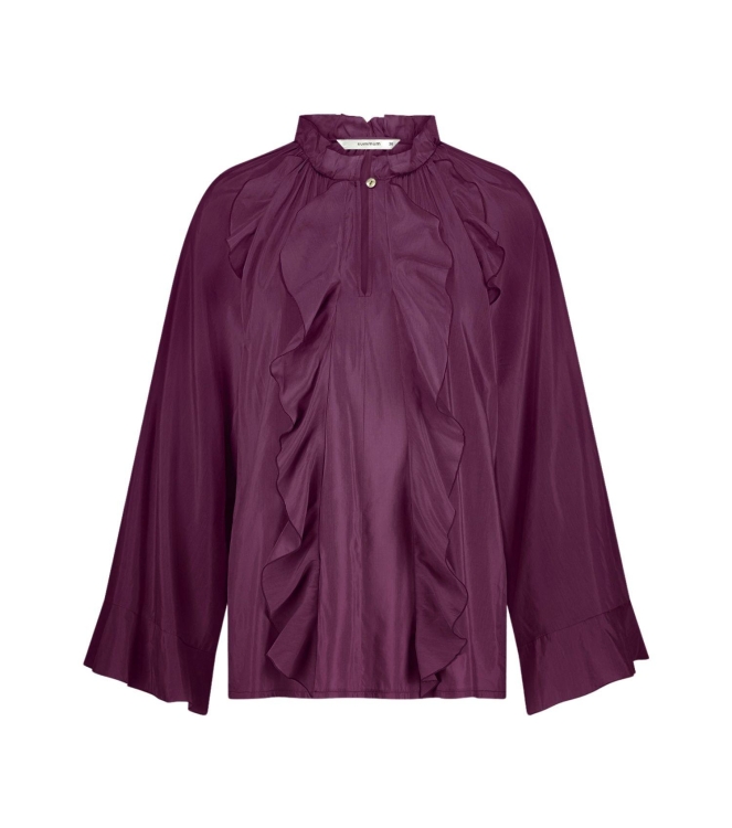 Summum Woman Top ruffles Cotton viscose. 324 Wineberry