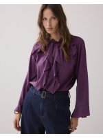 Summum Woman Top ruffles Cotton viscose. 324 Wineberry