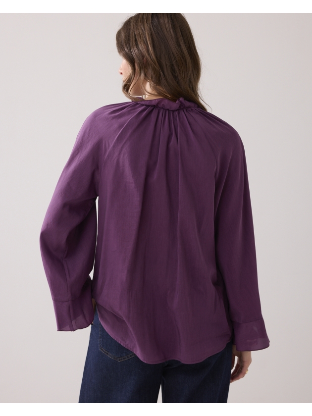 Summum Woman Top ruffles Cotton viscose. 324 Wineberry