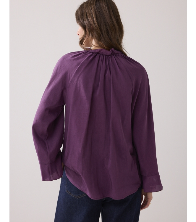 Summum Woman Top ruffles Cotton viscose. 324 Wineberry