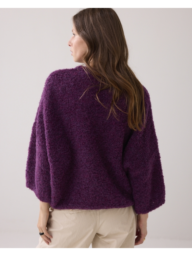 Summum Woman Sweater soft boucle knit 324 Wineberry