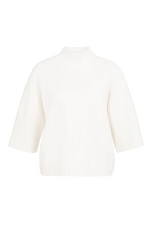 Yaya Trui met geribde driekwart mou 10022 Snowfall white mel