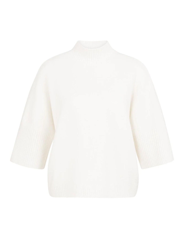 Yaya Trui met geribde driekwart mou 10022 Snowfall white mel