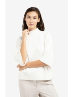 Yaya Trui met geribde driekwart mou 10022 Snowfall white mel