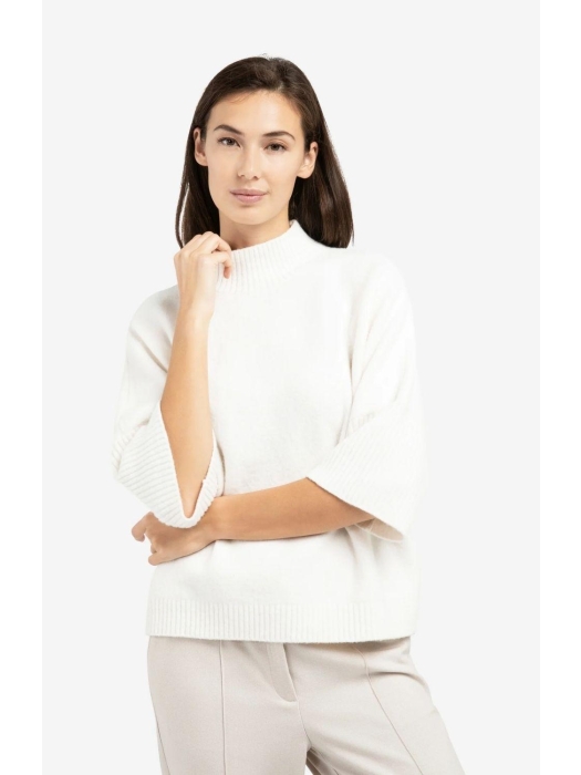 Yaya Trui met geribde driekwart mou 10022 Snowfall white mel