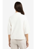 Yaya Trui met geribde driekwart mou 10022 Snowfall white mel