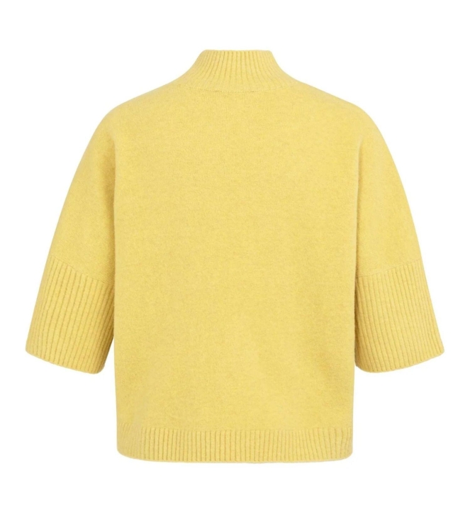 Yaya Trui met geribde driekwart mou 406262 Dried moss green mel