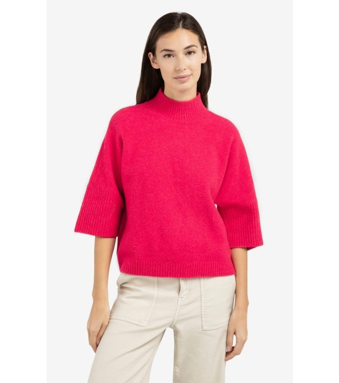 Yaya Trui met geribde driekwart mou 818522 Rose red mel