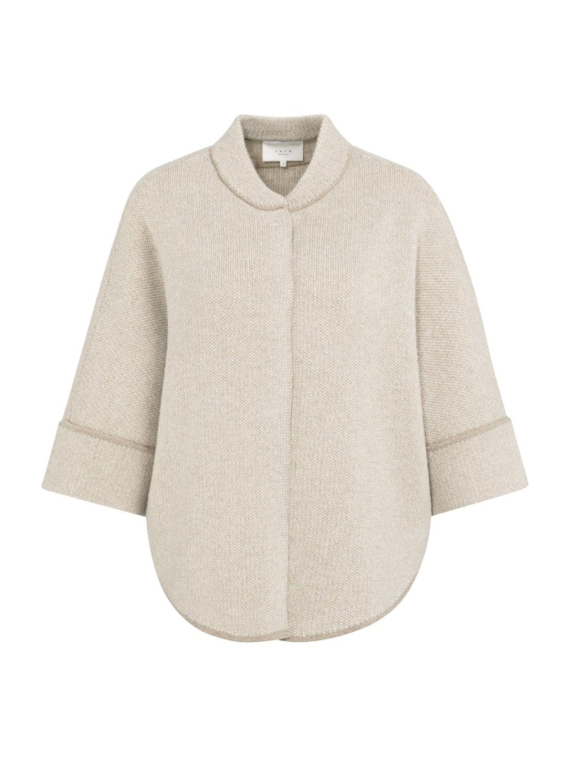 Yaya Poncho-vest met ronde zoom 513061 Oxford tan brown