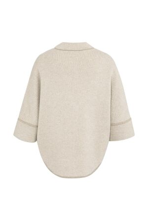 Yaya Poncho-vest met ronde zoom 513061 Oxford tan brown