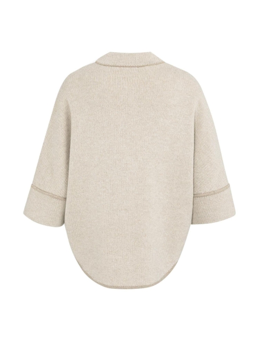 Yaya Poncho-vest met ronde zoom 513061 Oxford tan brown