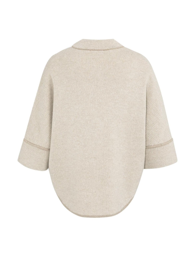 Yaya Poncho-vest met ronde zoom 513061 Oxford tan brown