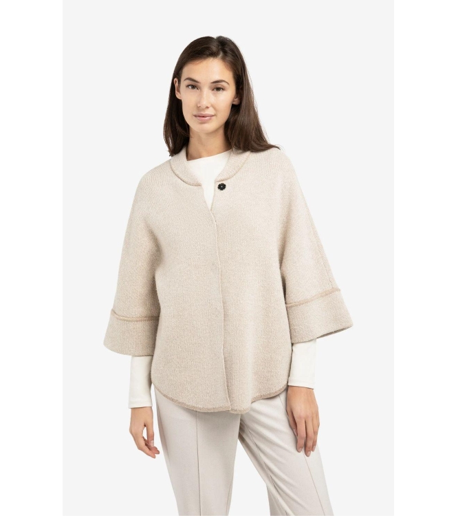 Yaya Poncho-vest met ronde zoom 513061 Oxford tan brown