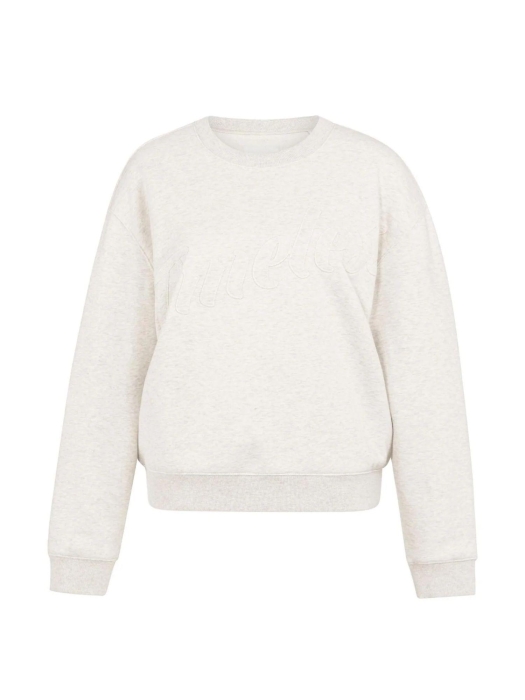Yaya Sweater met opgestikte tekst 990402 Heather grey mel