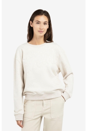 Yaya Sweater met opgestikte tekst 990402 Heather grey mel