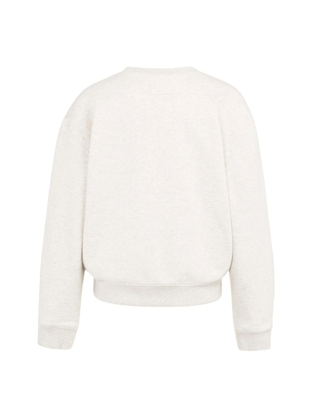 Yaya Sweater met opgestikte tekst 990402 Heather grey mel