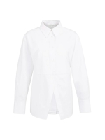 Yaya Poplin blouse met splitdetail 00000 Pure white