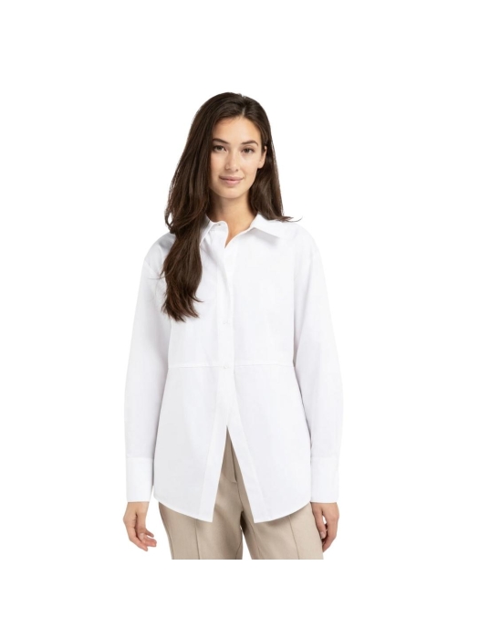 Yaya Poplin blouse met splitdetail 00000 Pure white