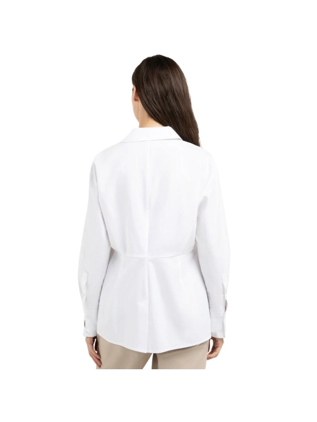 Yaya Poplin blouse met splitdetail 00000 Pure white