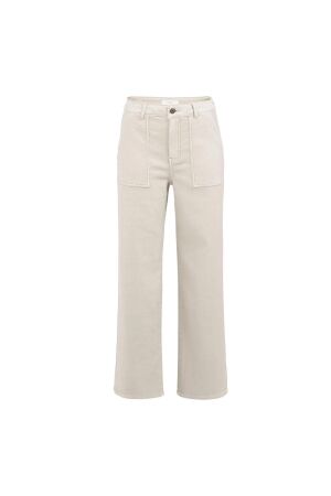 Yaya Cargo broek met rechte pijpen 513062 Oxford tan brown mel