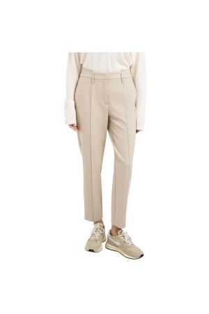 Yaya Broek met taillebanddetail 513062 Oxford tan brown mel