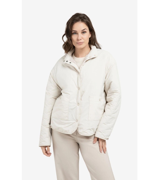 Yaya Teddy jack met nylon borstzak 990402 Heather grey mel